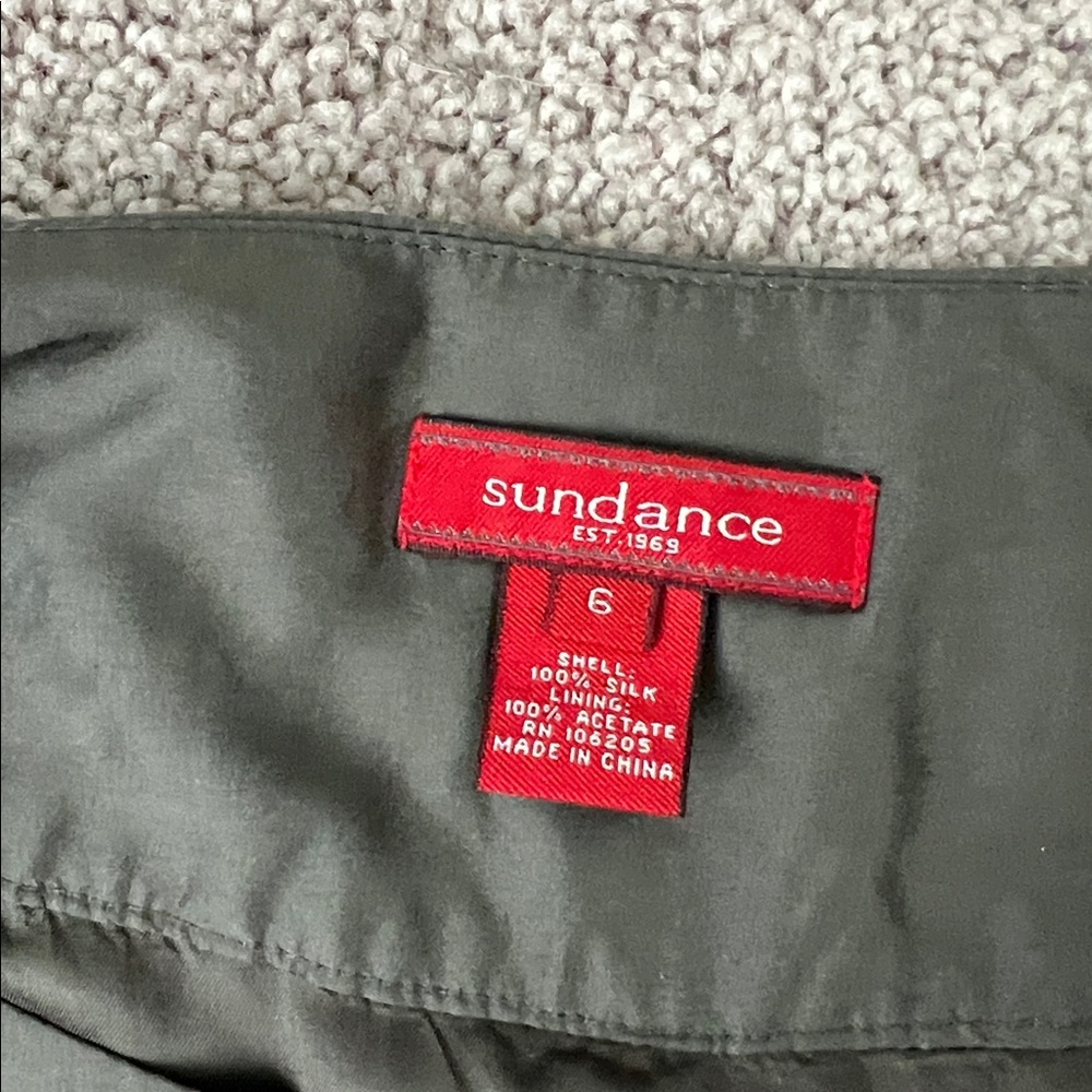 100% Silk Sundance charcoal Midi Skirt - Picture 9 of 12